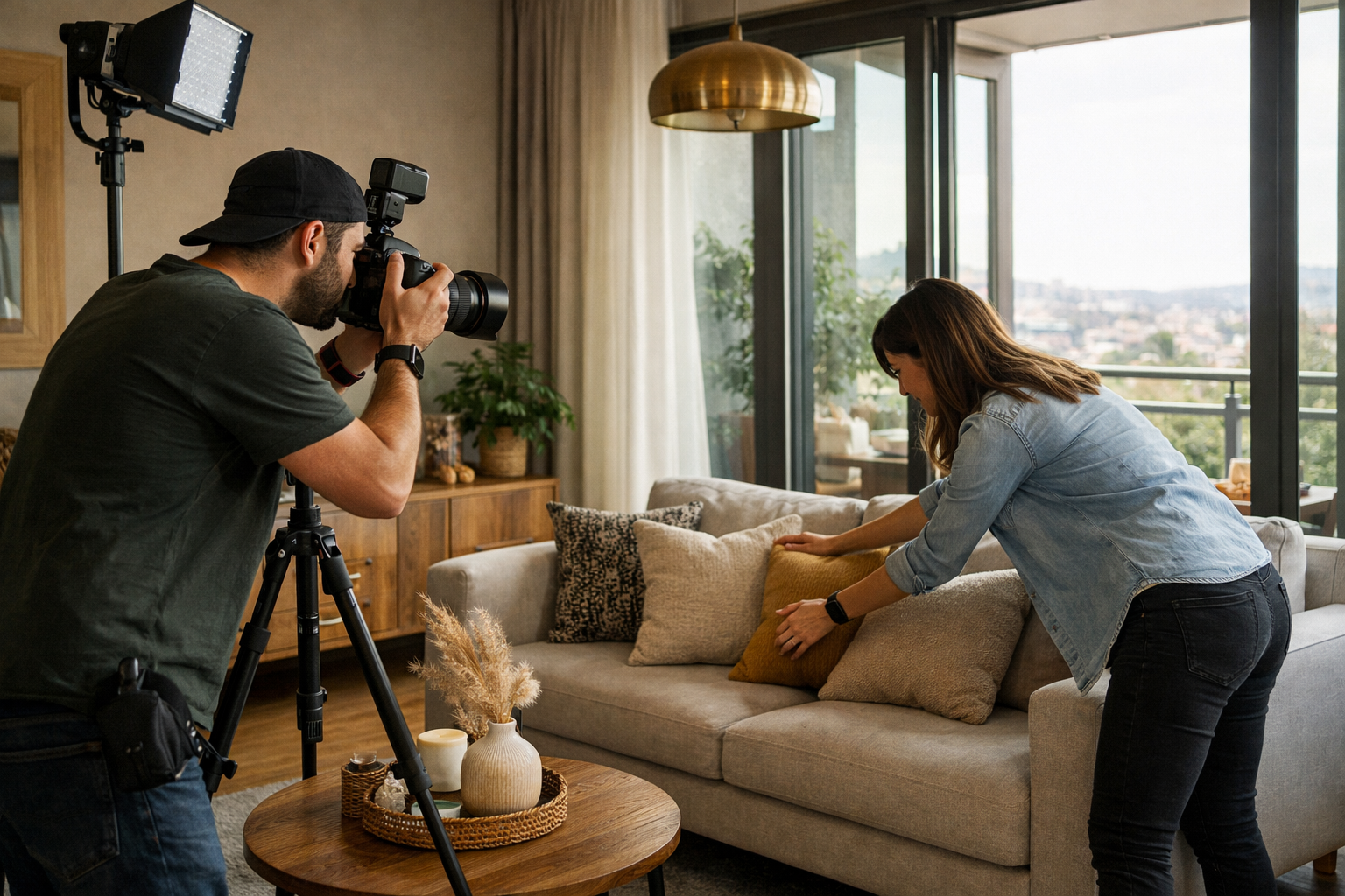 Çizgi Mekân Fotoğraf ekibi çekim hazırlığı sırasında