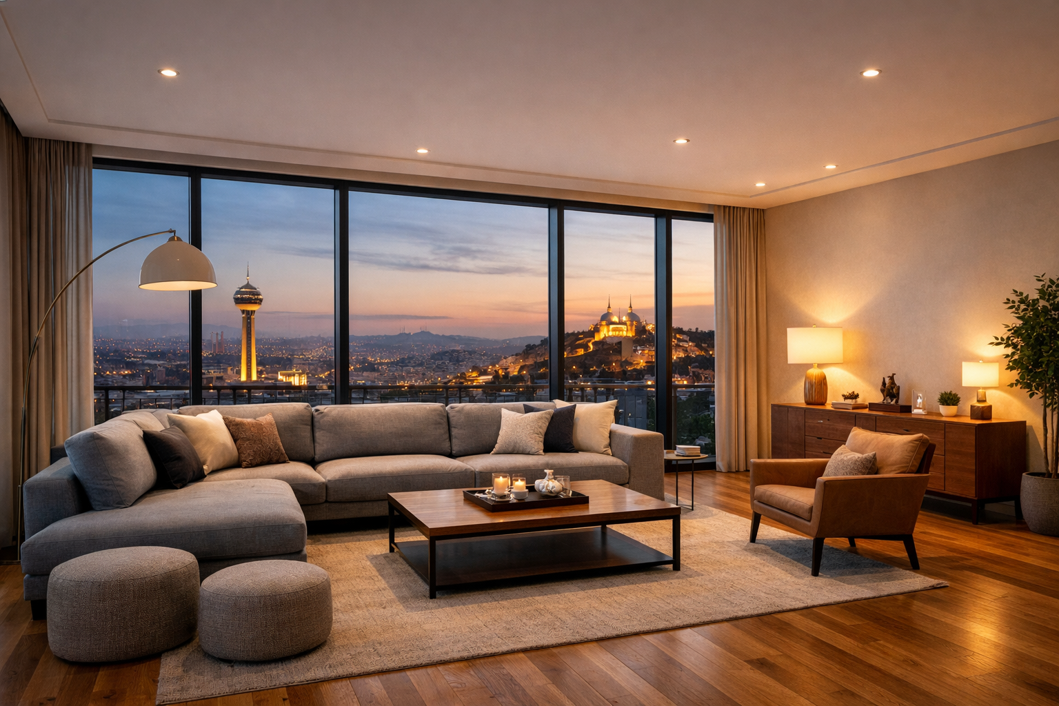 Satılık daire salon fotoğrafı — emlak çekimi