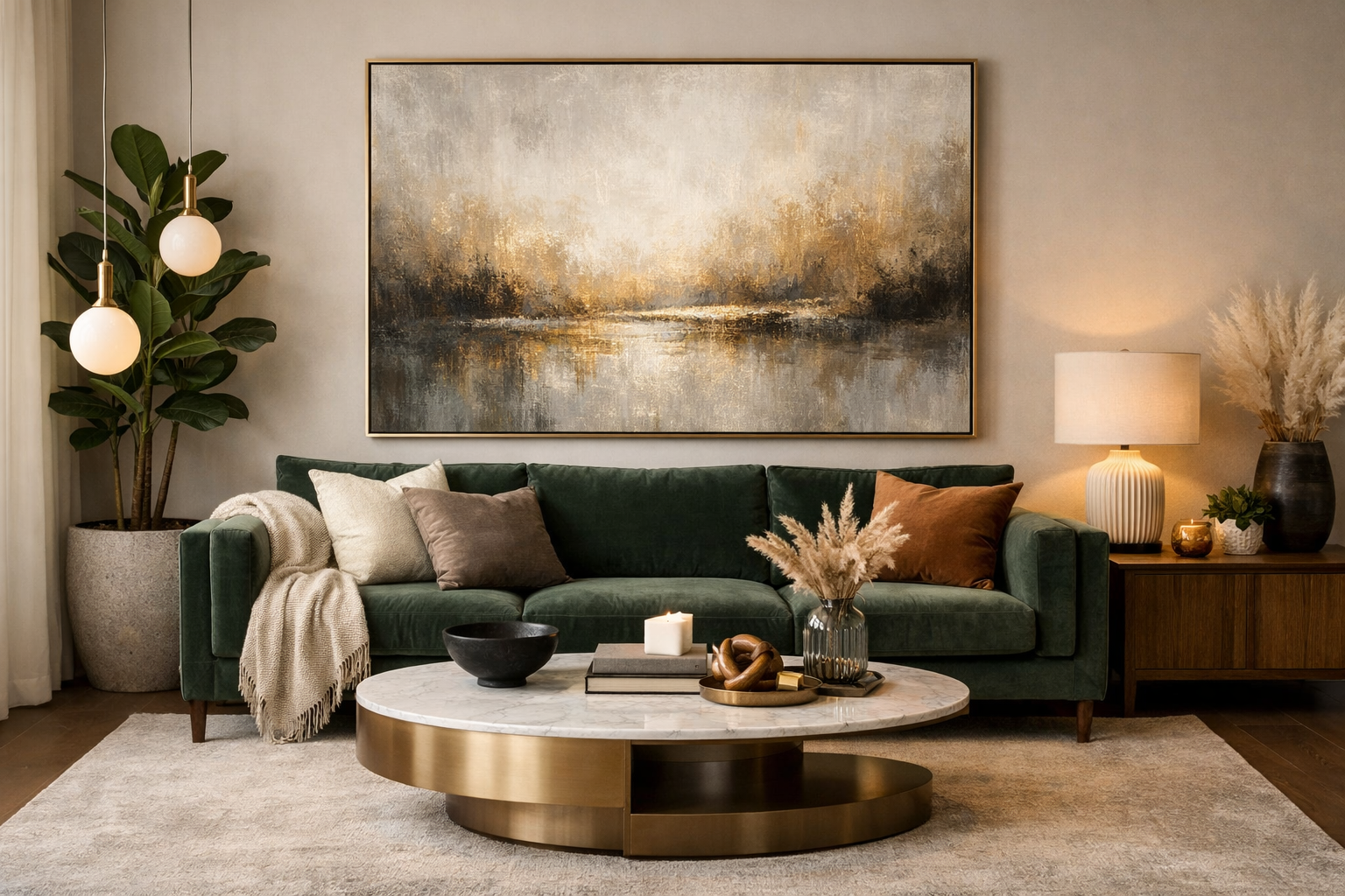 Geniş pencereli bir salon iç mekân fotoğraf çekimi